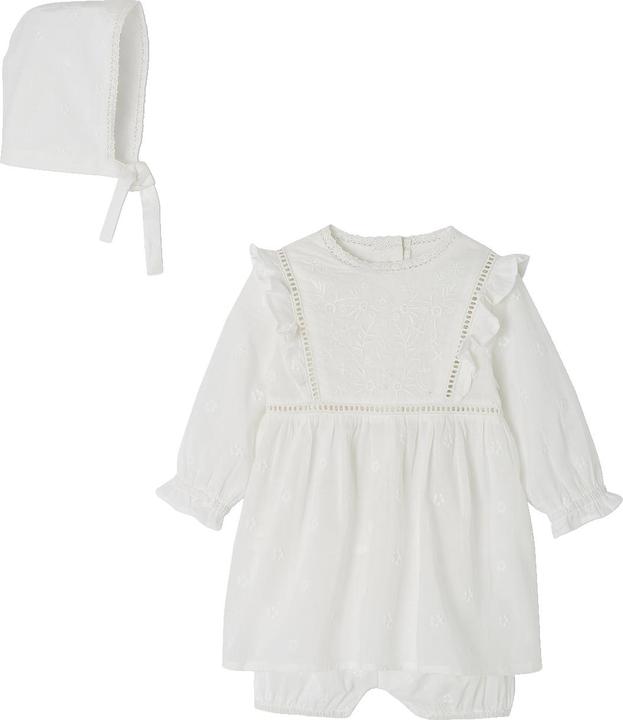 Image du produit Vertbaudet Ensemble festif pour bébé : robe, pantalon de jeu & bonnet (74)