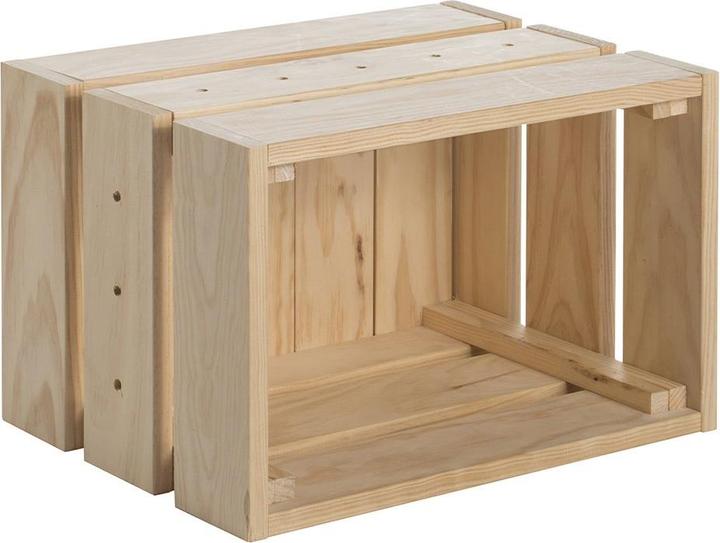 Image du produit CaliCosy Caisse en pin massif modulable et empilable - L38,4 x H28 cm