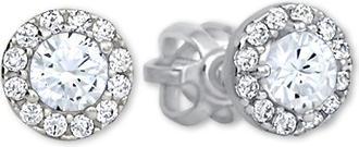 Brilio Gold round earrings with clear crystal 239 001 00806 07