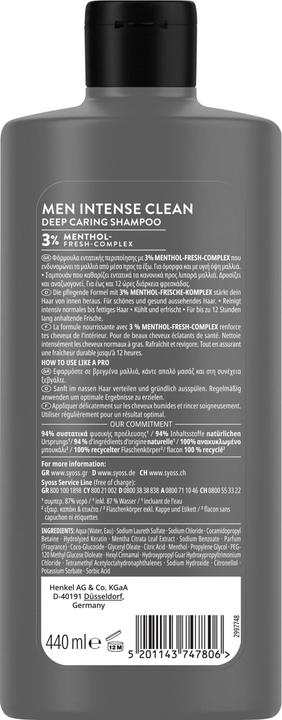 Actual product image Syoss Clean & Cool (440 ml, Liquid shampoo)