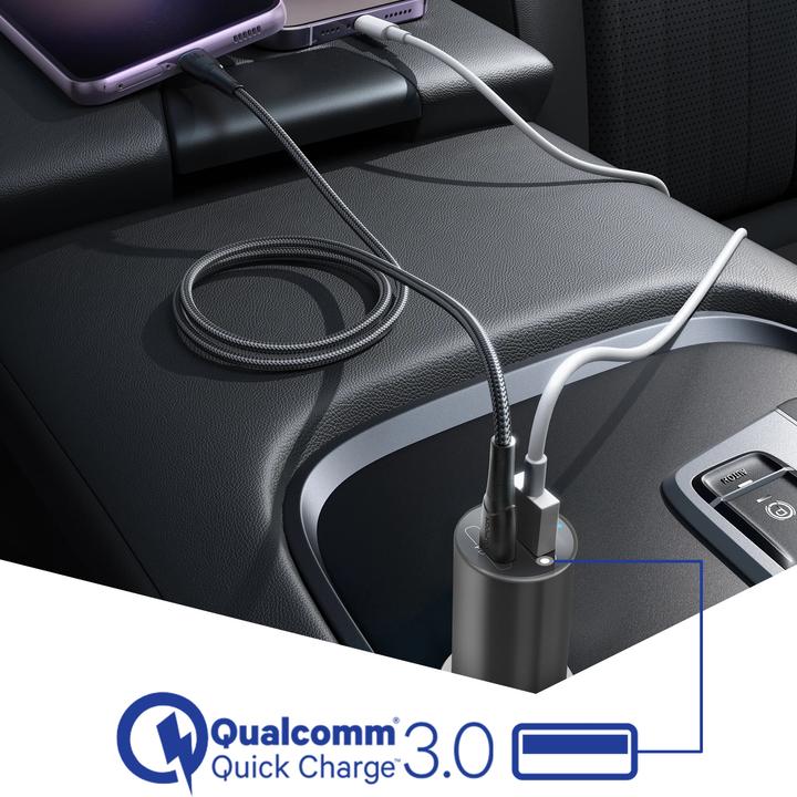 Image du produit 3MK Chargeur de voiture Hyper 100W / DC12-24 / USB-C+USB-A