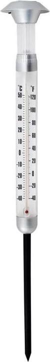 Image du produit Grundig Lampe solaire à LED Thermomètre d'extérieur Piquet de terre