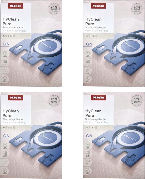 Produktbild Miele 4x HyClean Pure GN Staubsaugerbeutel 16 Stück mit Filter ( 4x 12421130 ) für Complete C2 / C3 (16 x)