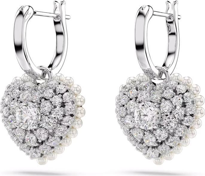 Swarovski Hyperbola Drop Ohrhänger Herz Weiss (Swarovski Metall)