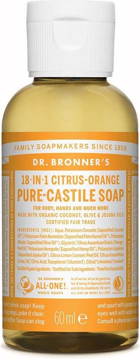 Produktbild Dr. Bronner's 18-in-1 Zitrus-Orange (Flüssigseife, 60 ml)