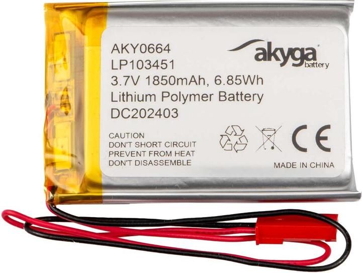 Actual product image Akyga LP103451 Akkupack x Spezial-Akku LiPo 3.7 V 1850 mAh (3.70 V, 1850 mAh)
