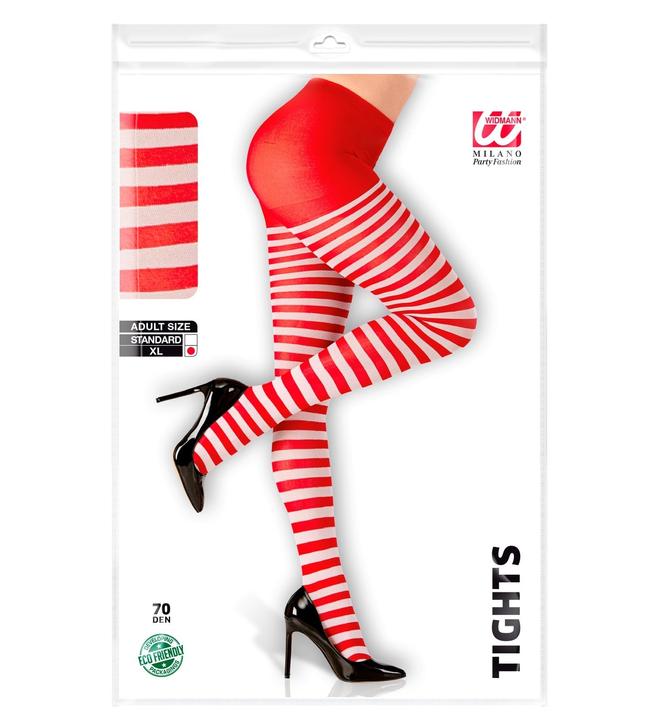 Image du produit Widmann Collants à rayures rouges et blanches 70 DEN (70 DEN, Taille unique)