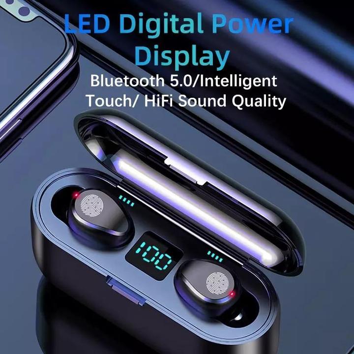 Produktbild PhoneLook Kabellose Bluetooth Kopfhörer TWS F9 inkl. Mikrofon, Touch Control und Lade Etui mit LED Anzeige (Kabellos)