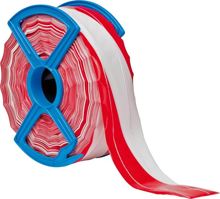 Image du produit Kelmaplast Ruban de délimitation 250 m rouleau rouge/blanc hachuré