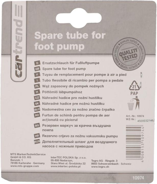 Image du produit Cartrend Tuyau de rechange pour pompe à pied