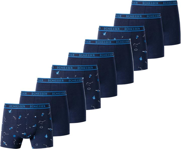 Actual product image Schiesser 9 Pack Kids Boys 95/5 Organic Cotton Shorts / Pants (128, pack of 9)