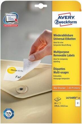 Actual product image Avery Universal labels