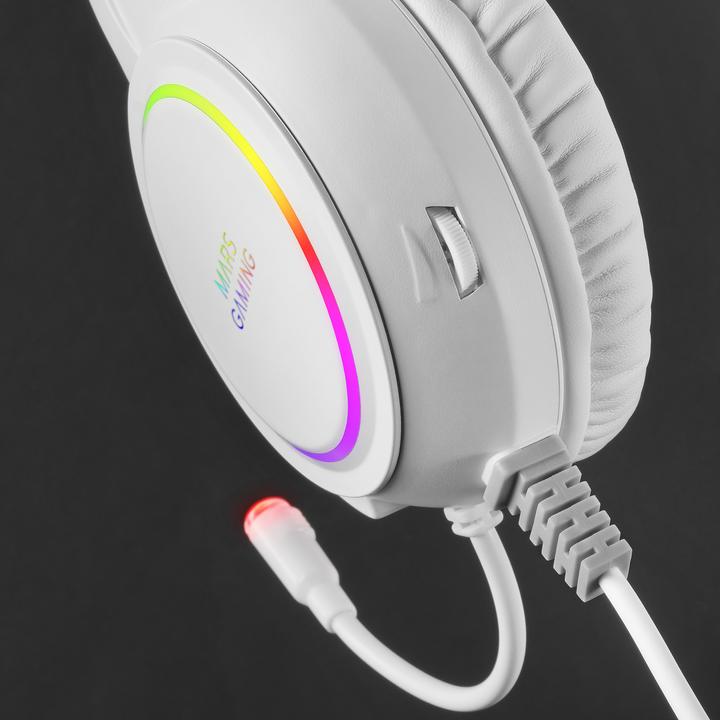 Actual product image Mars Gaming Casque Micro Gamer compatible MHRGB RGB (Blanc) (Cable)