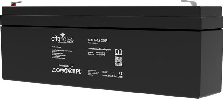 Immagine prodotto Offgridtec ® AGM 2,2Ah 20HR 12V - Batteria solare Estremamente resistente ai cicli (1 pz., Specifico del dispositivo, 2100 mAh)
