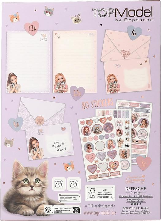Productafbeelding Magni DEPESCHE TOPModel Briefpapier CAT LOVE (1 Pcs.)