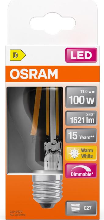 Immagine prodotto Osram Retrofit Classic A (E27, 11 W, 1521 lm, 1 x, D)