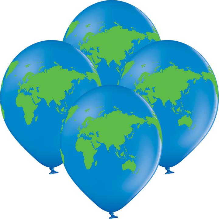 bonacker ballonversand Weltkugel Ballons - Premium-Qualität aus Naturkautschuk (25 x)