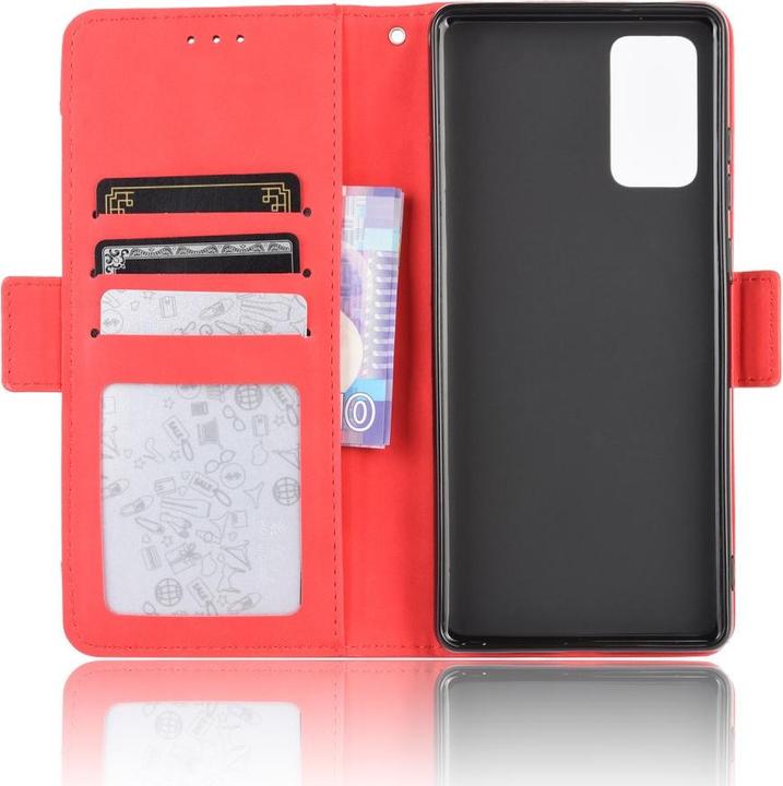 Produktbild Cover-Discount Galaxy S20 FE - Etui mit vielen Kartenfächer rot (Samsung Galaxy S20 FE)