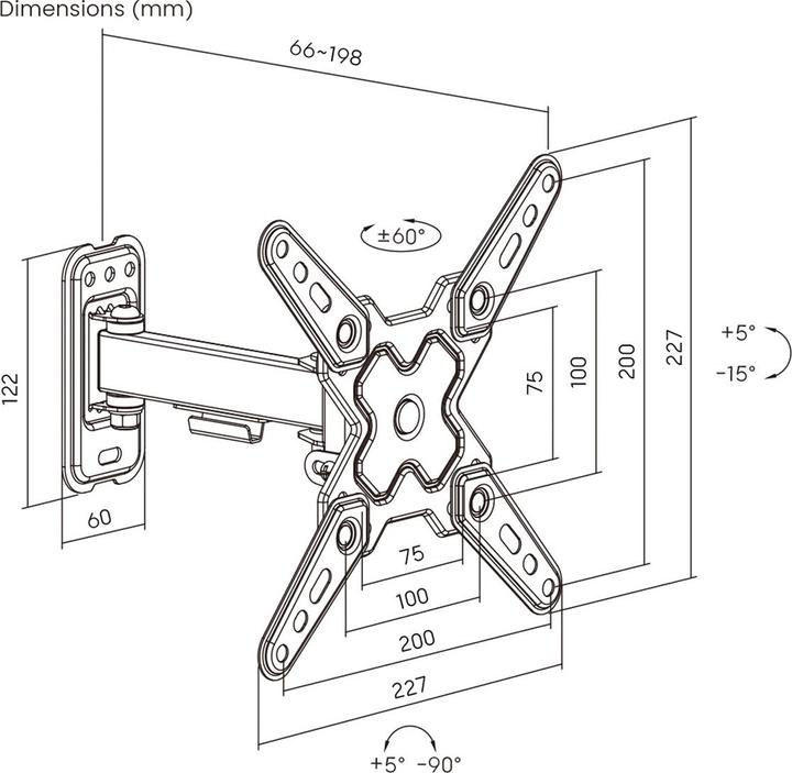 Produktbild Value Basic TV Wall Mount, 2 (Wand, 43", 20 kg)