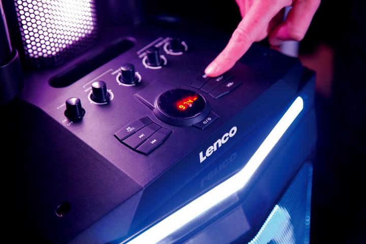 Actual product image Lenco PA-220BK PA system with detachable tweeter (Battery operated)
