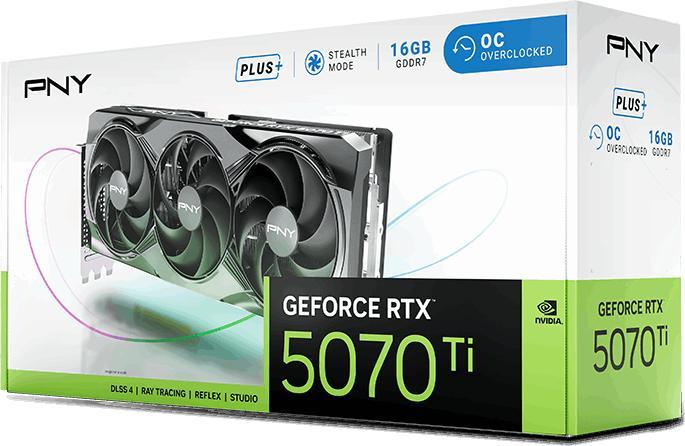Image du produit PNY GeForce RTX 5070 Ti Overclocked Triple Fan Plus (16 Go)
