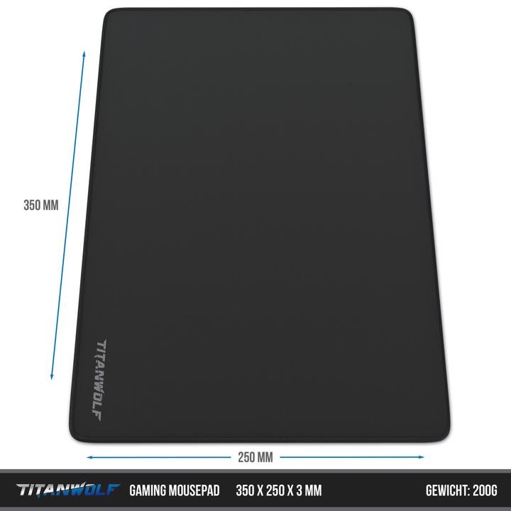 Actual product image Titanwolf Gaming mouse pad, 350 x 250mm speed mouse mat, 3mm height, non-slip, hard-wearing (L)