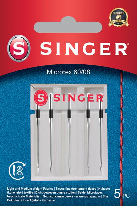 Singer MICROTEX sewing machine needle, 60/08, pack of 5