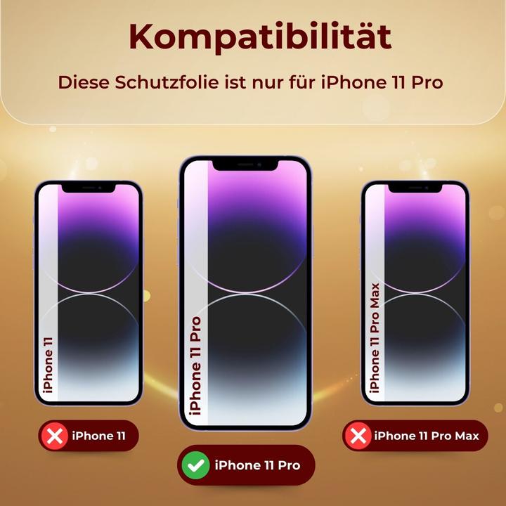 Produktbild Protectorking 4x echtes Tempered 9H Panzerhartglas 3D KLAR (1 Stück, Apple iPhone 11 Pro)