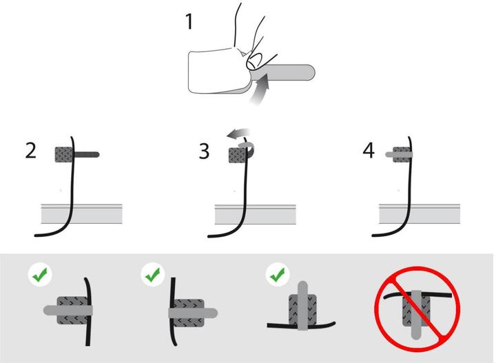 Image du produit Label-the-cable LTC Wall Velcro Cable Ties, pack of 10 (Serre-câbles en plastique, 90 mm, 10 pcs)