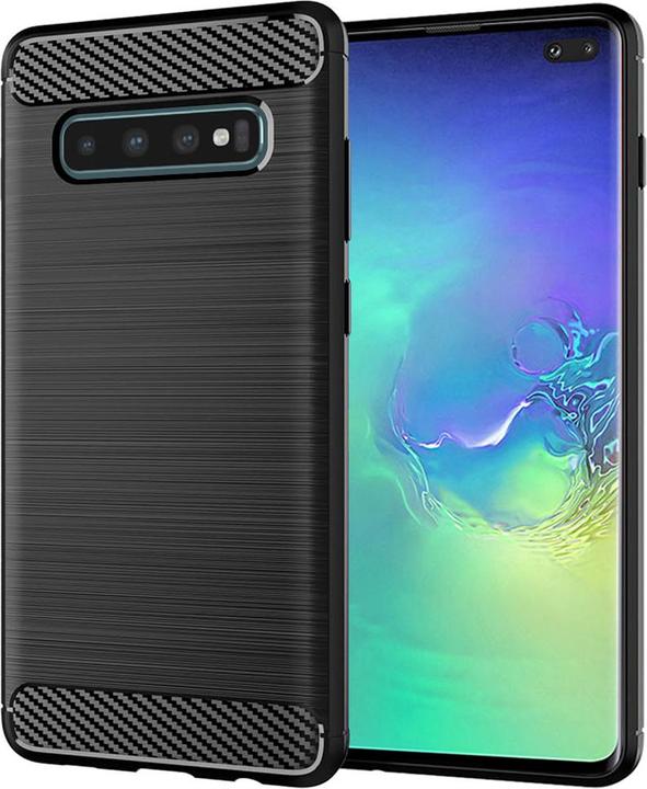 Actual product image Techsuit - Carbon Silicone - Samsung Galaxy S10 Plus - Black (Samsung Galaxy S10+)
