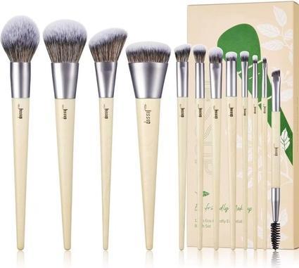 Jessup Vegan Makeup Brushes Set Premium Eco-friendly Synthetic Powder Foundation Highlight Concealer
