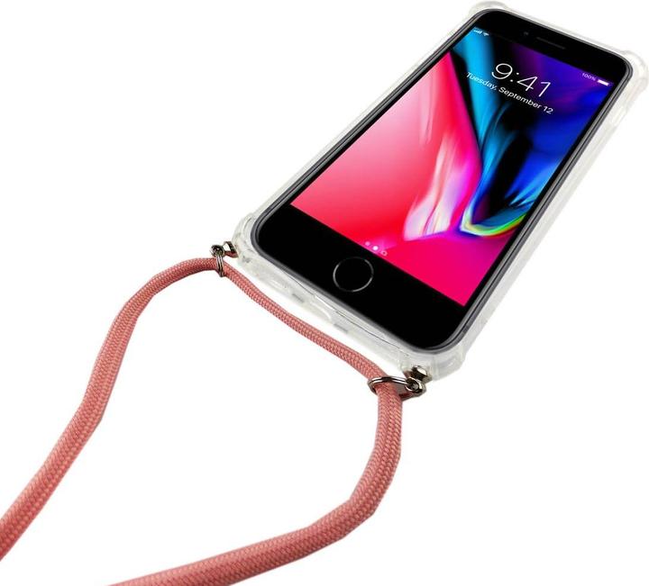 Produktbild König Design Apple iPhone 7 Handykette Hülle mit Band Case zum umhängen mit Kordel Etui Rosa