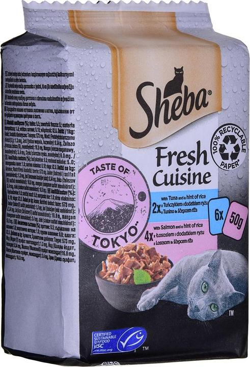 Produktbild Sheba Mini Fresh Cuisine Taste of Tokyo dla kota 36x50g (Senior, 6 Stk., 300 g)