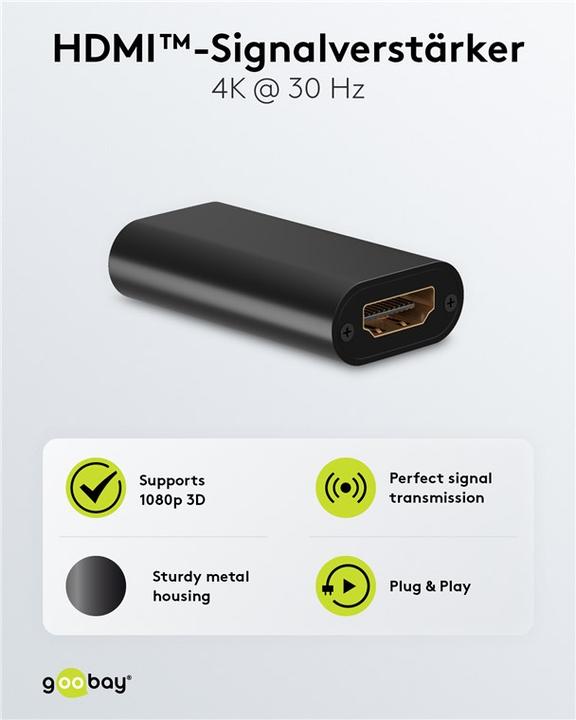 Image du produit Goobay Amplificateur de signal HDMI™ 4K @ 30 Hz (0.05 m, HDMI)