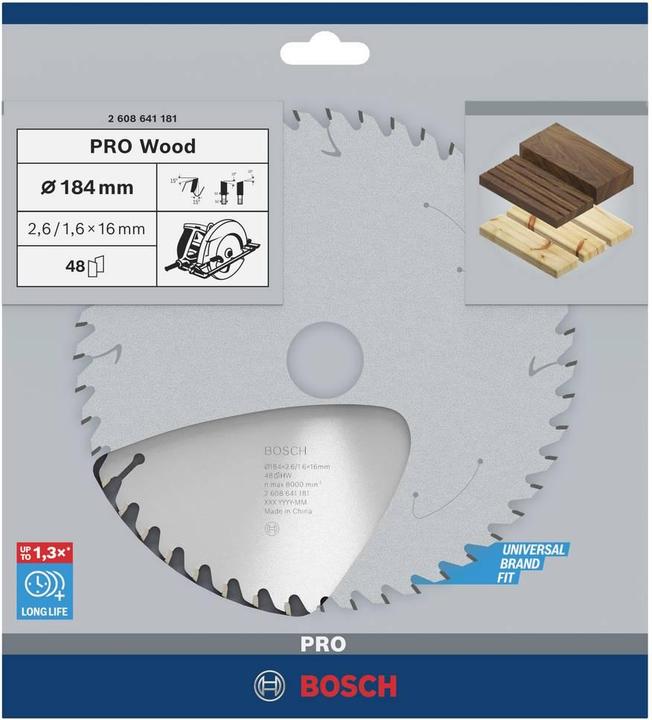 Produktbild Bosch Professional Zubehör PRO Wood Kreissägeblatt, 184 x 2.6 x 16 mm