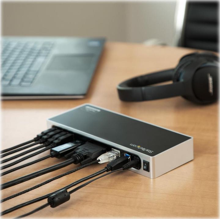 Produktbild StarTech USB 3.0 Dual Monitor Dockingstation - USB auf HDMI - USB zu VGA oder DVI - USB 3.0 Dock - Port Re... (Docking Port, 2 Ports)
