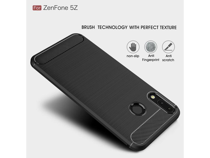 Immagine prodotto Screenguard Asus ZenFone 5 / 5Z Cover Carbon Brushed Soft TPU (Asus Zenfone 5Z)