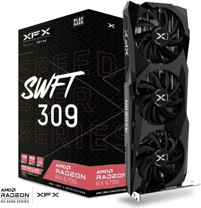 Actual product image XFX VGA 8GB RADEON RX6700 SWFT309 CORE GAMING 3xDP/H SPEEDSTER SWFT309 AMD Radeon RX 6700 CORE Gami (10 GB)