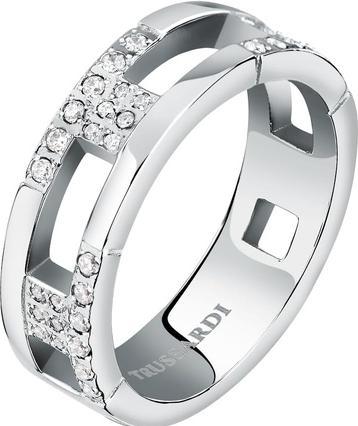 Trussardi T-Logo TJAXC40 Zirconia Steel Ring - Circuit: 52 mm (52)
