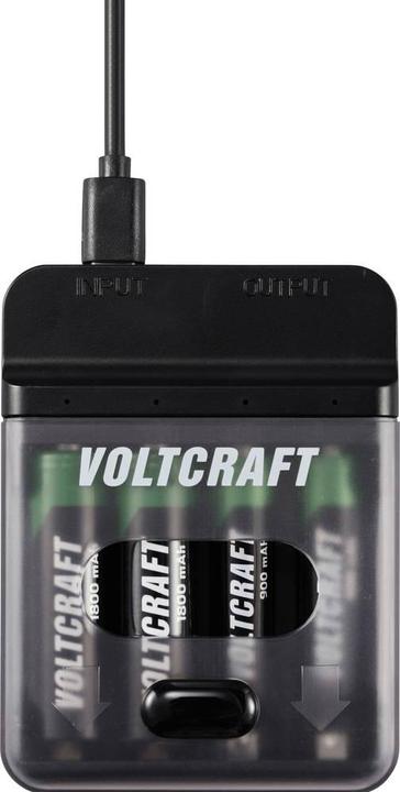 Produktbild Voltcraft VC-BC4-PB1 2in1 Ladegerät & Powerbank (1 Stk., AAA, AA, 500 mAh, Ladegerät ohne Akku)