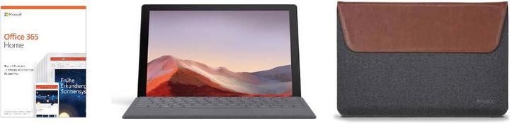 Microsoft Surface Pro 7 inkl. Type Cover, Sleeve und Office 365 Home