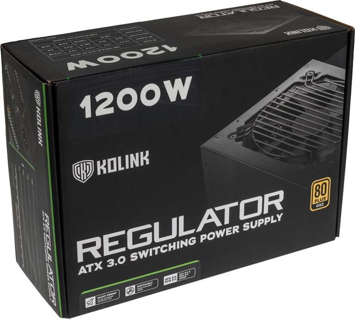 Actual product image Kolink Regulator 80 PLUS Gold power supply, ATX 3.0, PCIe 5.0, modular - 1200 Watt (1200 W)
