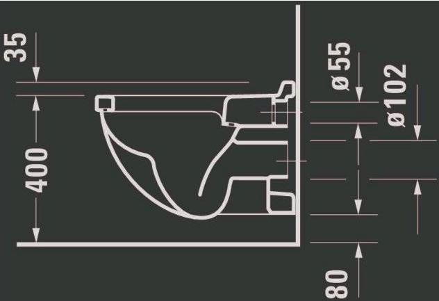 Actual product image Duravit Wall-hung WC STARCK 3 deep, 360x540mm white WG