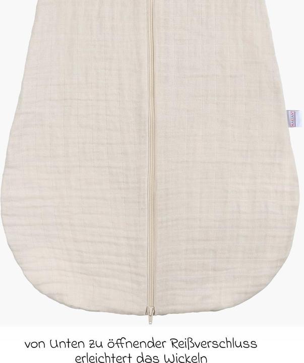 Actual product image Makian Schlafsäcke Musselin-Schlafsack - Beige - Gr. 60 cm (110 cm, 1.0 TOG, Summer)
