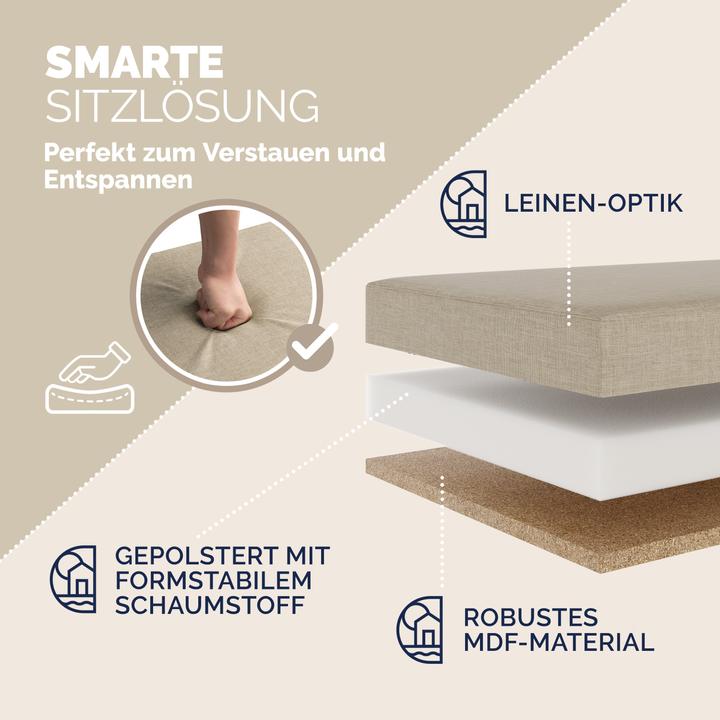 Actual product image Casaria Sitztruhe mit Stauraum (115 cm)