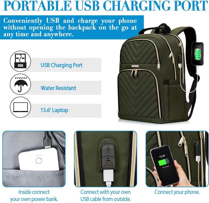 Produktbild Only-Bags.Store Schulrucksack Teenager mit USB-Ladeanschluss, Laptop-Rucksack Stylish Daypack Wasserdicht für die
