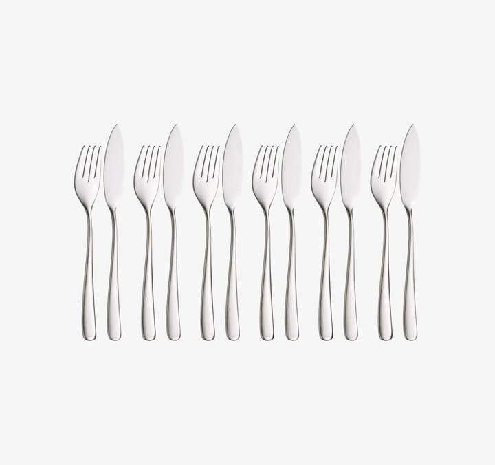 Produktbild WMF Fischbesteck Fischmesser Fischgabel Fischset Vision 12tlg Edelstahl matt (12 Stück, Besteck Set)