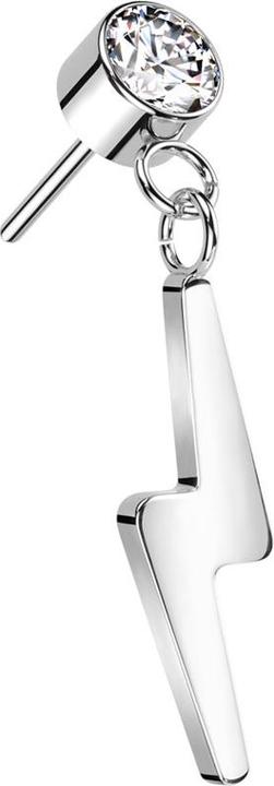 Immagine prodotto Star Piercing Cilindro senza fili argento cristallo argento ciondolo fulmine argento (Titanio)