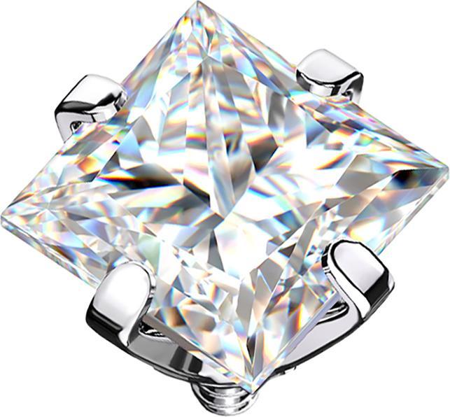 Produktbild Star Piercing Dermal Anchor silber quadrat Kristall silber gefasst (ohne Messing, Titan G23)