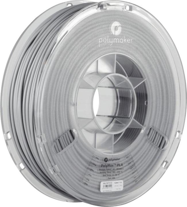 Image du produit Polymaker PA06013 PolyMAX Tough Filament Tough PLA haute rigidité, haute résistance à la traction (Bien que le PLA, 2.85 mm, 750 g, Gris)